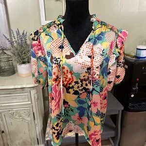 Entro Colorful Floral Blouse
